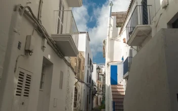 Stock Footage Walking Through Ibiza Old Town
