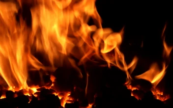 Stock Footage Volcanic Lava Burning At Night