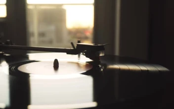 Stock Footage Vinyl Record Spinning On A Turntable