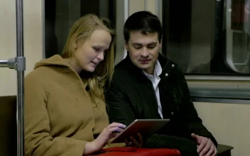 Stock Footage Viewing A Tablet On The Train