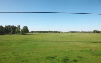 Stock Footage View Of The Countryside From The Train