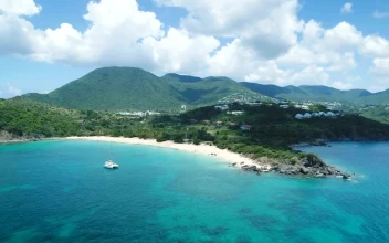 Stock Footage View Of The Caribbean Coast And The Mountains