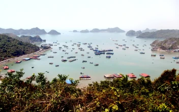 Stock Footage Vietnam Bay Filled With Boats