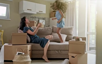 Stock Footage Very Happy Mother And Daughter In Their New Home