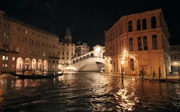 Stock Footage Venice Central Canal At Night