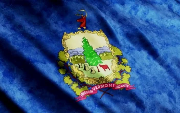 Stock Footage Vermont State Faded Flag Waving