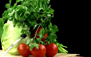 Stock Footage Vegetables With An Advertising Concept On Black Background