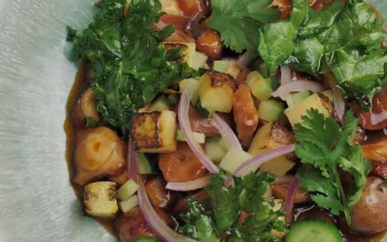 Stock Footage Vegan Looking Food On A Plate