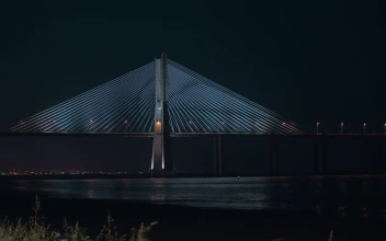 Stock Footage Vasco Da Gama Bridge In Portugal