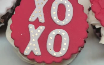 Stock Footage Valentines Day Cupcakes