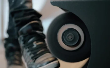 Stock Footage Using An Automatic Shoe Cleaner