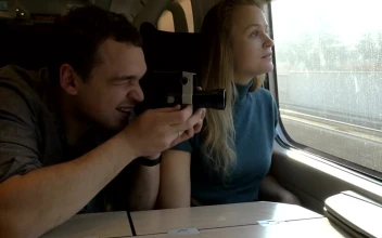 Stock Footage Using A Retro Camera On A Train