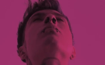 Stock Footage Urban Mans Portrait In A Pink Light Room