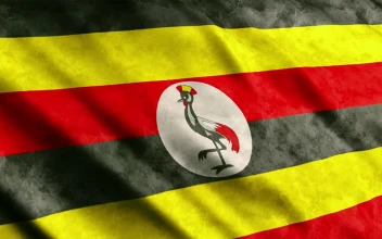Stock Footage Uganda Waving Flag From African Continent