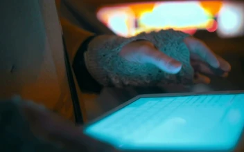 Stock Footage Typing Notes On A Tablet