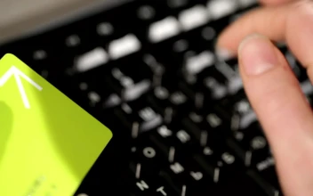 Stock Footage Typing A Credit Card Number