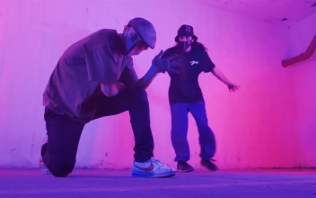 Stock Footage Two Young Men With Face Masks Dancing Hip Hop Under