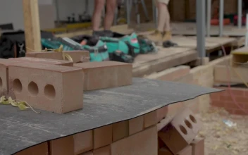 Stock Footage Two Workers At A Construction Site