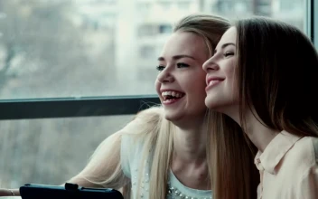 Stock Footage Two Woman Friends Enjoying The Time Together