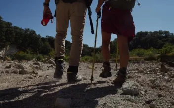 Stock Footage Two People Hiking