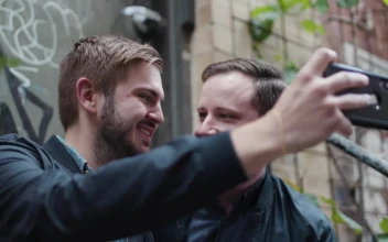 Stock Footage Two Men Taking A Selfie