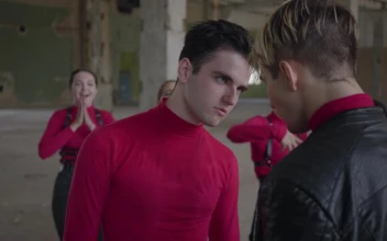 Stock Footage Two Men Face Off In Dance Battle In Abandoned Building