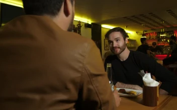 Stock Footage Two Men Chatting In A Restaurant Bar