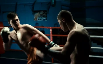 Stock Footage Two Men Are Boxing On The Ring