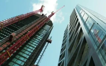 Stock Footage Two Large Buildings Seen From Below Small