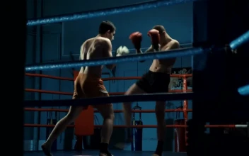 Stock Footage Two Fighters Practicing Boxing On The Ring