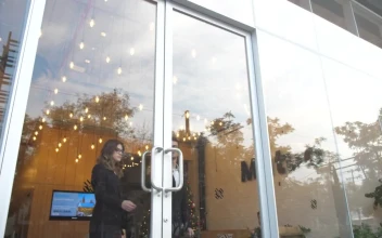 Stock Footage Two Business People Exit A Building