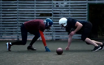 Stock Footage Two American Football Players In Practice