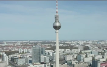 Stock Footage Tv Tower In Germany Aerial Shot