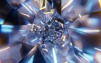 Stock Footage Tunnel With Diamond Texture Walls