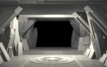 Stock Footage Tunnel Of A Spaceship With Abstract Walls