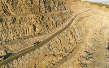 Stock Footage Trucks Driving Along A Quarry Road