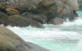 Stock Footage Tropical Waves Crashing On Rocks