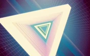 Stock Footage Triangular Spinning Cyberpunk Tunnel