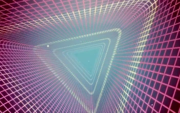 Stock Footage Triangular Cyberpunk Tunnel Loop Video