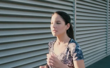 Stock Footage Woman Runner On The Sidewalk Free