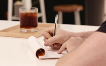 Stock Footage Writing Notes At A Cafe Free