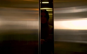 Stock Footage Woman Exits An Elevator Free