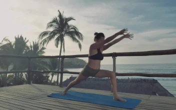 Stock Footage Woman Doing Yoga On A Deck Free