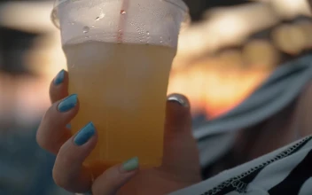 Stock Footage Woman Drinking Cold Lemonade Free
