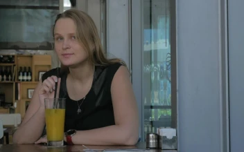 Stock Footage Woman With A Glass Of Orange Juice Free