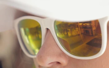 Stock Footage Woman Wearing Yellow Glasses Free