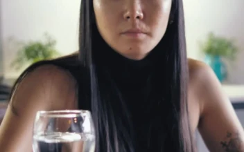 Stock Footage Woman Drinks Water From Her Glass During Her Meal Free