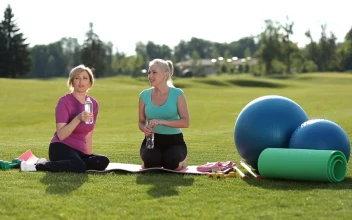 Stock Footage Women Taking A Break From Yoga Free