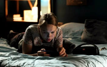 Stock Footage Woman Using Phone On The Bed Late At Night Free