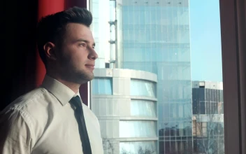 Stock Footage Young Businessman Portrait Near The Window Free
